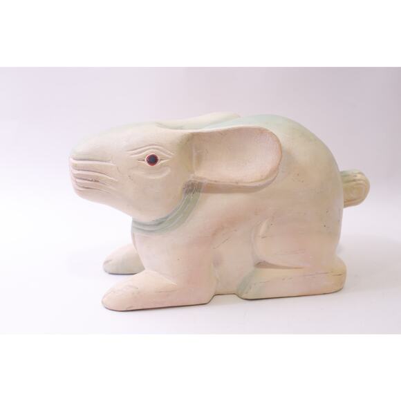 Large, Carved, Rabbit, Wooden, Figure, 13x8", Sculpture, Animal ~ 251013-WH 1376 - Picture 4 of 5